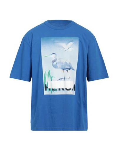 Shop Heron Preston Man T-shirt Bright Blue Size Xl Cotton