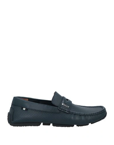 Shop Bally Man Loafers Navy Blue Size 7.5 Calfskin