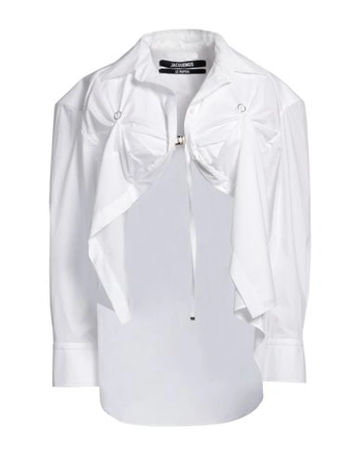 Shop Jacquemus Woman Shirt White Size 8 Cotton, Elastane