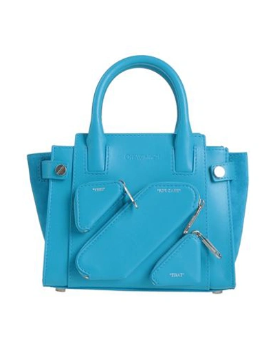 Shop Off-white Woman Handbag Azure Size - Leather In Blue
