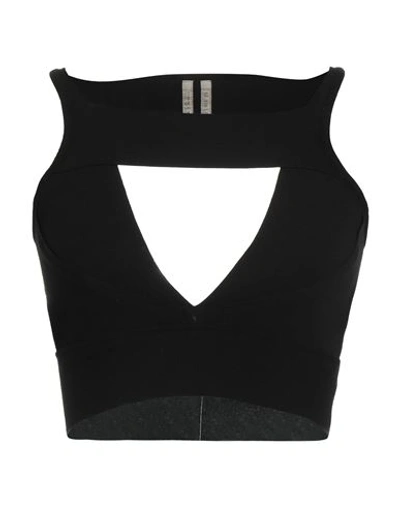 Rick Owens Woman Top Black Size M Viscose, Polyester, Polyamide, Elastane In Black