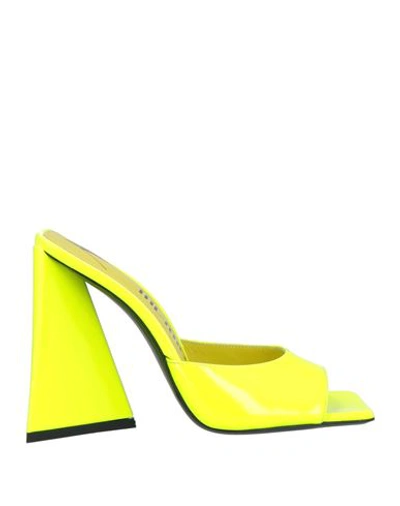 Attico Devon 115mm Slip-on Mules In Yellow