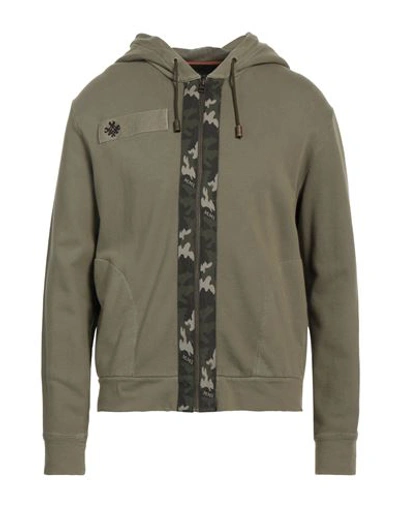 Shop Mr & Mrs Italy Man Sweatshirt Military Green Size Xl Cotton, Polyester, Polyamide