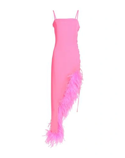 Shop Alberto Audenino Woman Maxi Dress Fuchsia Size L Polyester, Elastane In Pink