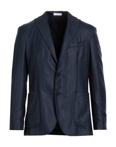 Shop Boglioli Man Blazer Navy Blue Size 46 Silk, Wool, Polyamide