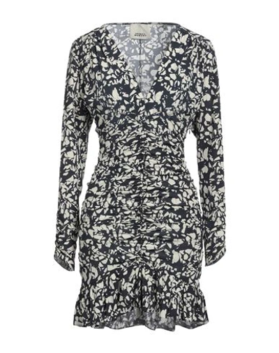 Isabel Marant 'lara' Printed Silk Mini Dress In Grey