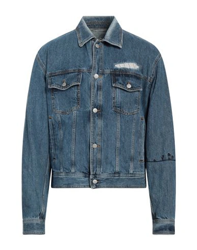 Nick Fouquet Man Denim Outerwear Blue Size 42 Cotton, Hemp In Blue