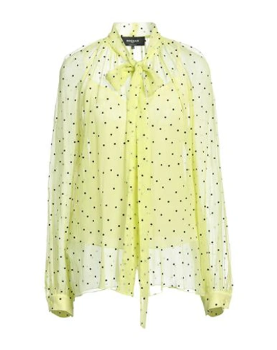 Shop Rochas Woman Shirt Yellow Size 6 Silk