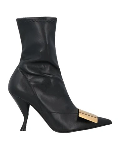 Shop Sergio Rossi Woman Ankle Boots Black Size 7 Textile Fibers
