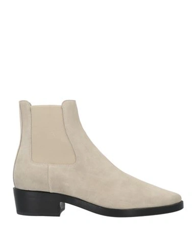Shop Fear Of God Man Ankle Boots Light Grey Size 9 Leather