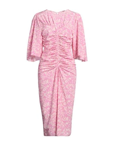 Shop Isabel Marant Woman Midi Dress Pink Size 8 Silk, Elastane