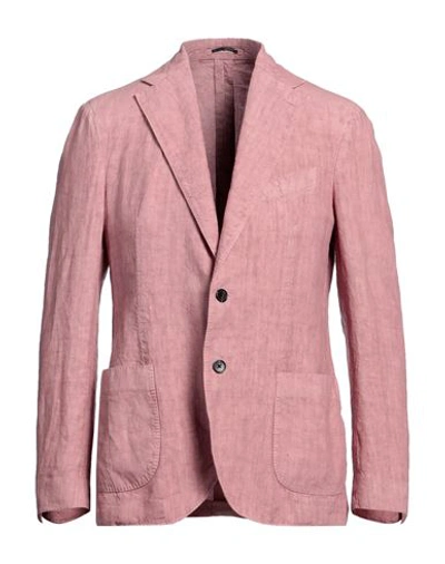 Shop Lardini Man Blazer Pastel Pink Size 40 Linen