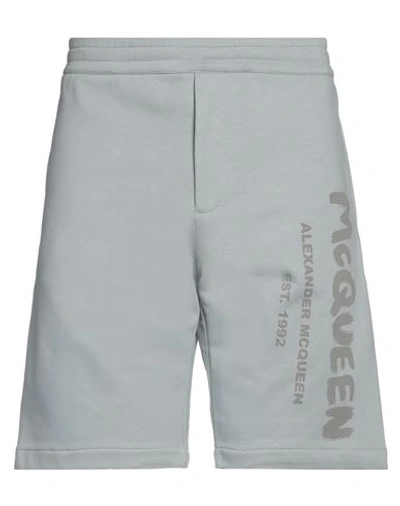Shop Alexander Mcqueen Man Shorts & Bermuda Shorts Light Grey Size Xl Cotton
