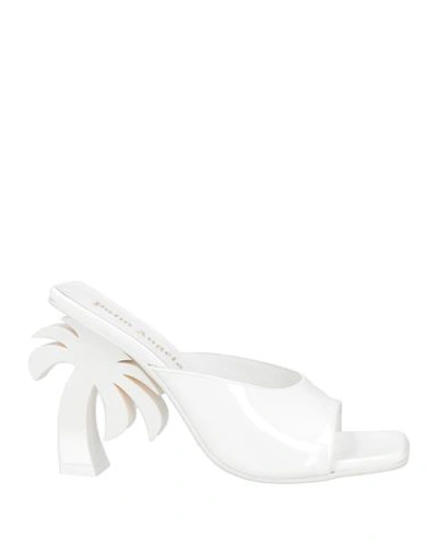 Shop Palm Angels Woman Sandals White Size 8 Soft Leather