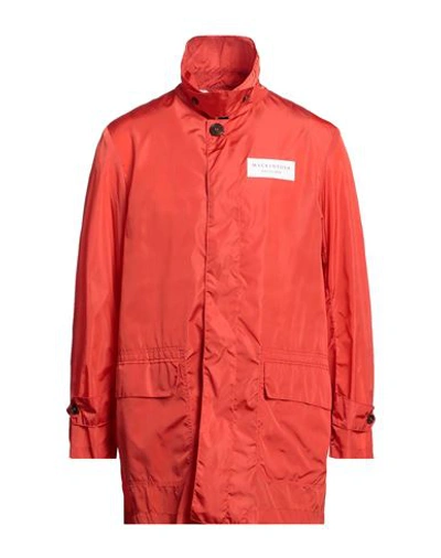 Shop Mackintosh Man Overcoat & Trench Coat Orange Size Xl Nylon