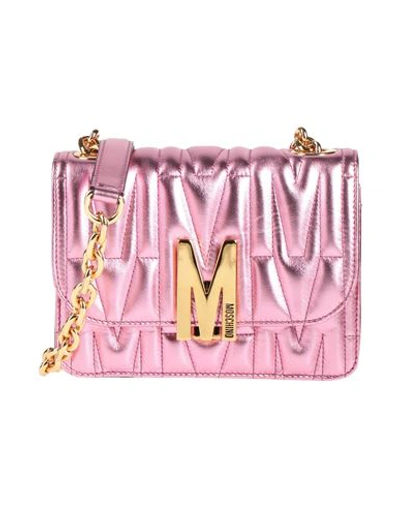 Shop Moschino Woman Cross-body Bag Pink Size - Leather
