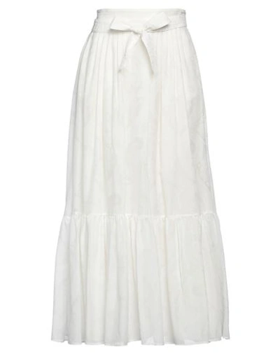Shop Etro Woman Maxi Skirt Ivory Size 6 Cotton, Silk In White
