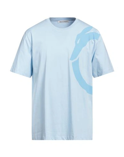 Shop Trussardi Man T-shirt Sky Blue Size L Cotton