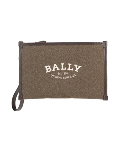 Shop Bally Man Handbag Military Green Size - Textile Fibers
