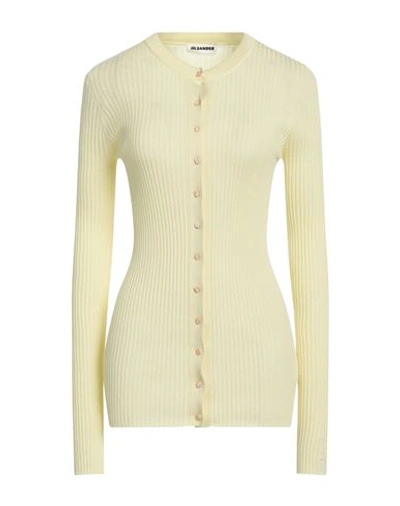 Shop Jil Sander Woman Cardigan Light Yellow Size 4 Wool, Silk