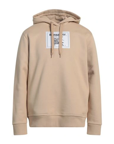 Shop Burberry Man Sweatshirt Sand Size M Cotton, Elastane In Beige