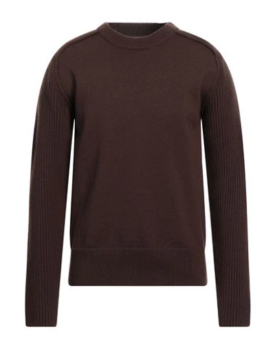 Shop Jil Sander Man Sweater Dark Brown Size 40 Wool