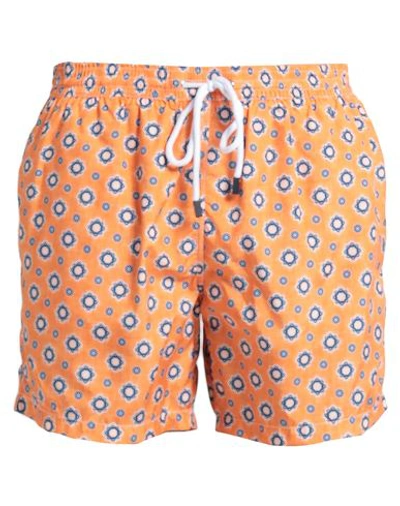 Shop Barba Napoli Man Swim Trunks Orange Size L Polyester