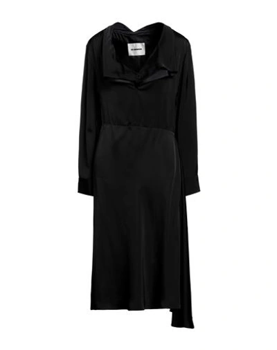 Shop Jil Sander Woman Midi Dress Black Size 4 Viscose