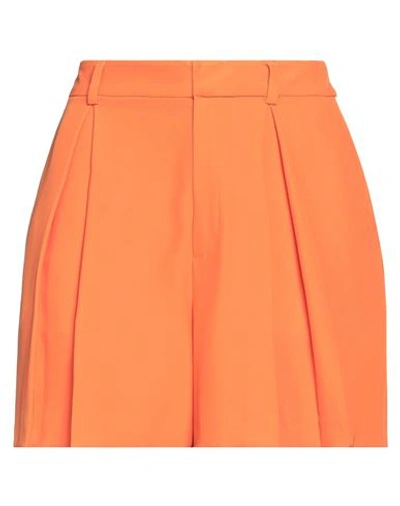 Shop Hanita Woman Shorts & Bermuda Shorts Orange Size 8 Polyester, Elastane