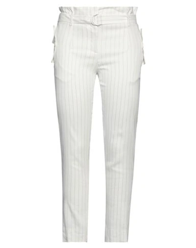 Shop Eleventy Woman Pants White Size 2 Linen, Cupro, Elastane, Polyester
