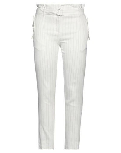 Eleventy Woman Pants White Size 2 Linen, Cupro, Elastane, Polyester In White