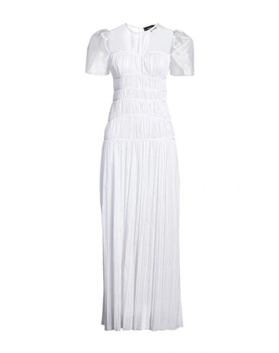 Shop Rochas Woman Maxi Dress White Size 6 Polyester, Cotton