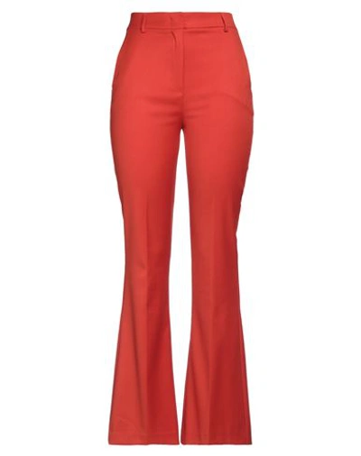 Shop Hanita Woman Pants Brick Red Size 6 Polyester, Viscose, Elastane