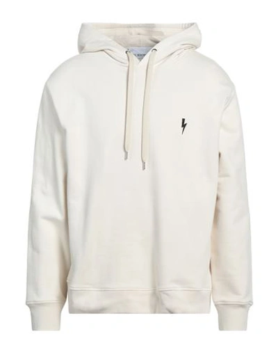 Neil Barrett Man Sweatshirt Ivory Size S Cotton, Elastane In White