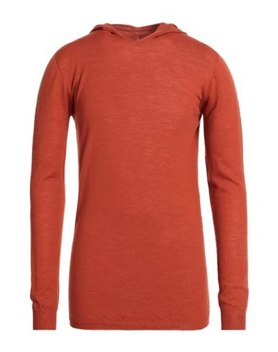 Shop Rick Owens Man Sweater Rust Size M Virgin Wool In Red