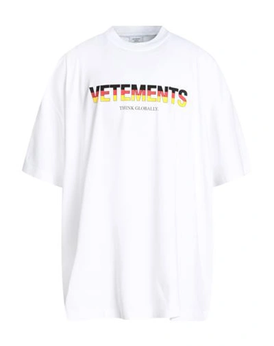 Shop Vetements Man T-shirt White Size L Cotton