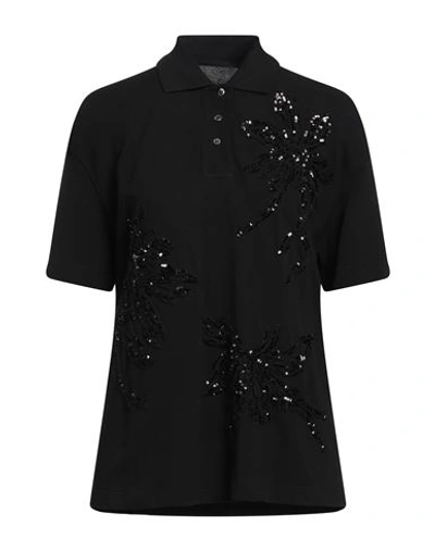 Shop Brunello Cucinelli Woman Polo Shirt Black Size L Cotton, Polyester