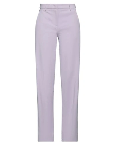 Shop Lardini Woman Pants Lilac Size 12 Cotton, Polyester, Elastane In Purple