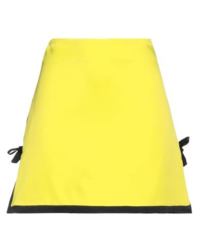 Shop Msgm Woman Mini Skirt Yellow Size 6 Viscose, Polyester