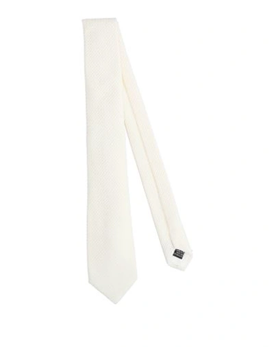 Shop Lanvin Man Ties & Bow Ties Cream Size - Silk In White