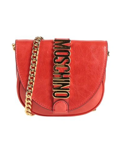 Shop Moschino Woman Cross-body Bag Tomato Red Size - Leather