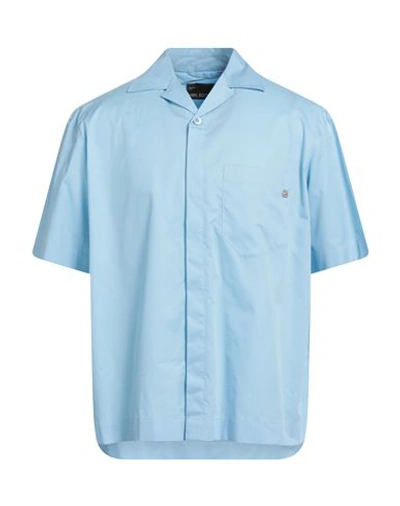 Shop Neil Barrett Man Shirt Light Blue Size L Cotton