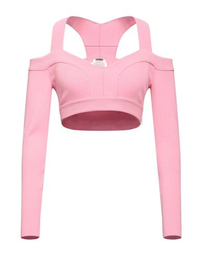 Shop Alexander Mcqueen Woman Top Pink Size L Viscose, Polyester, Polyamide, Elastane