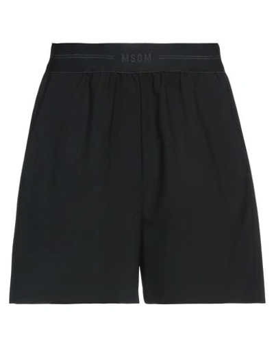 Shop Msgm Woman Shorts & Bermuda Shorts Black Size 2 Virgin Wool, Elastane