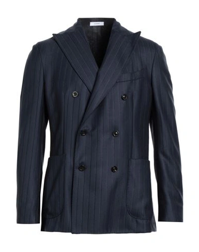 Shop Boglioli Man Blazer Navy Blue Size 42 Silk, Wool, Polyamide