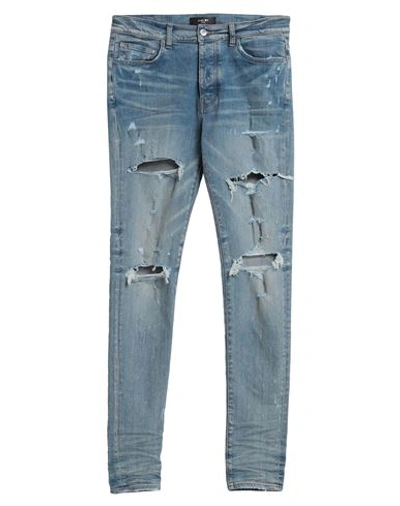 Shop Amiri Man Jeans Blue Size 34 Cotton, Elastomultiester, Elastane
