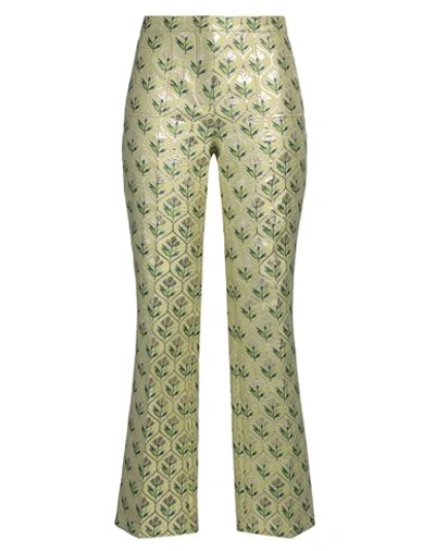 Shop Giambattista Valli Woman Pants Light Green Size 6 Polyester, Metallic Fiber, Silk
