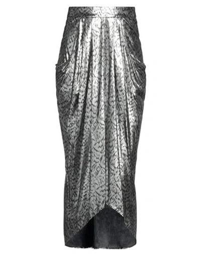 Isabel Marant Woman Midi Skirt Silver Size 10 Viscose, Polyester In Silver