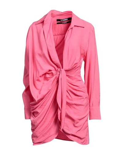 Shop Jacquemus Woman Mini Dress Magenta Size 6 Viscose, Polyester