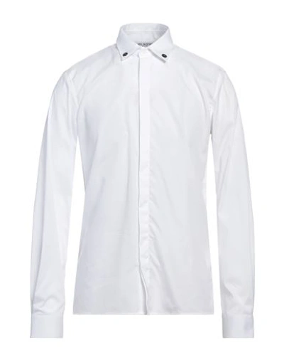 Shop Neil Barrett Man Shirt White Size Xl Cotton, Polyamide, Elastane